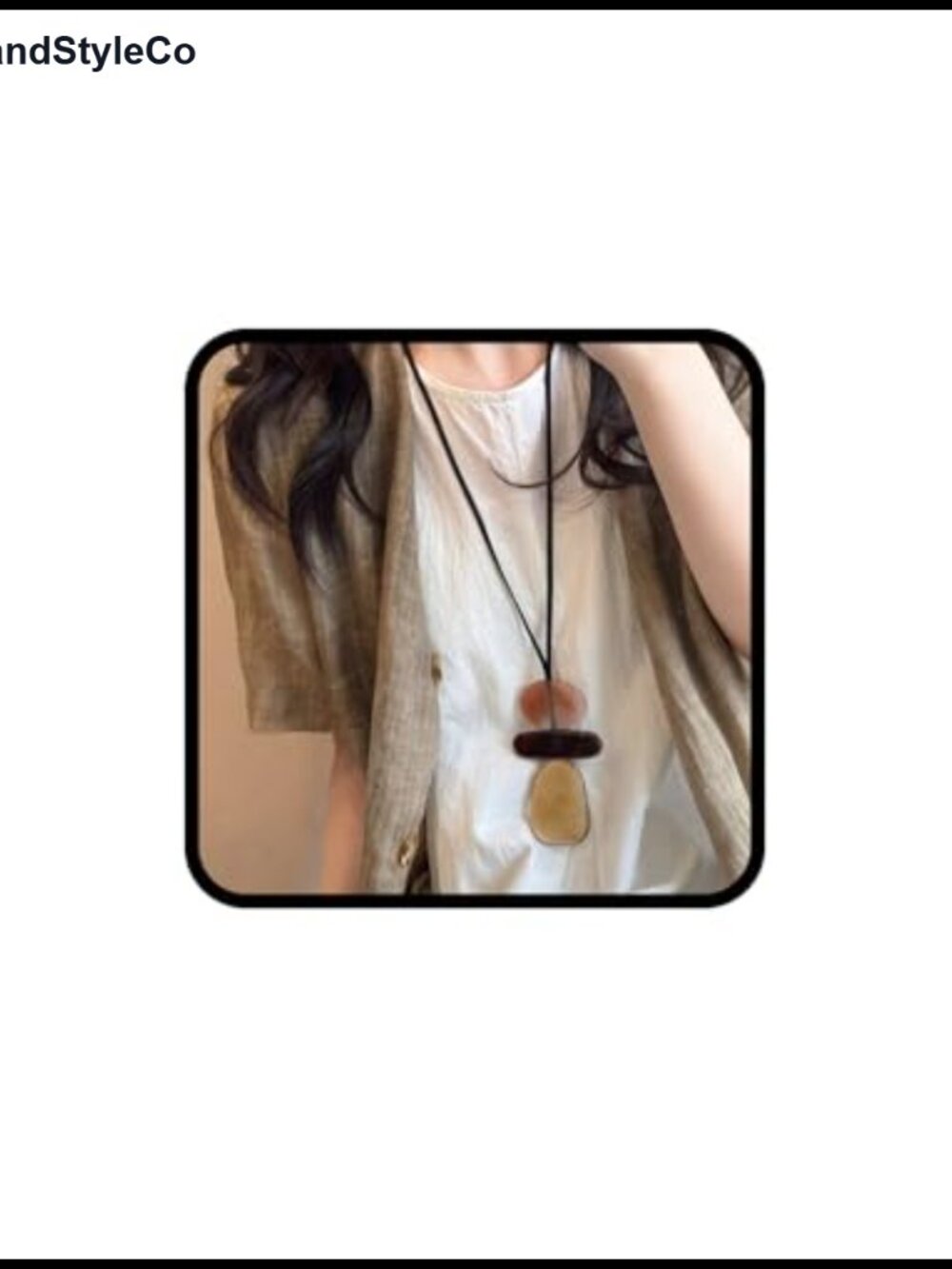 Bohemian Chunky Charm Necklace Irregular Geometric Pendant Rope Chain